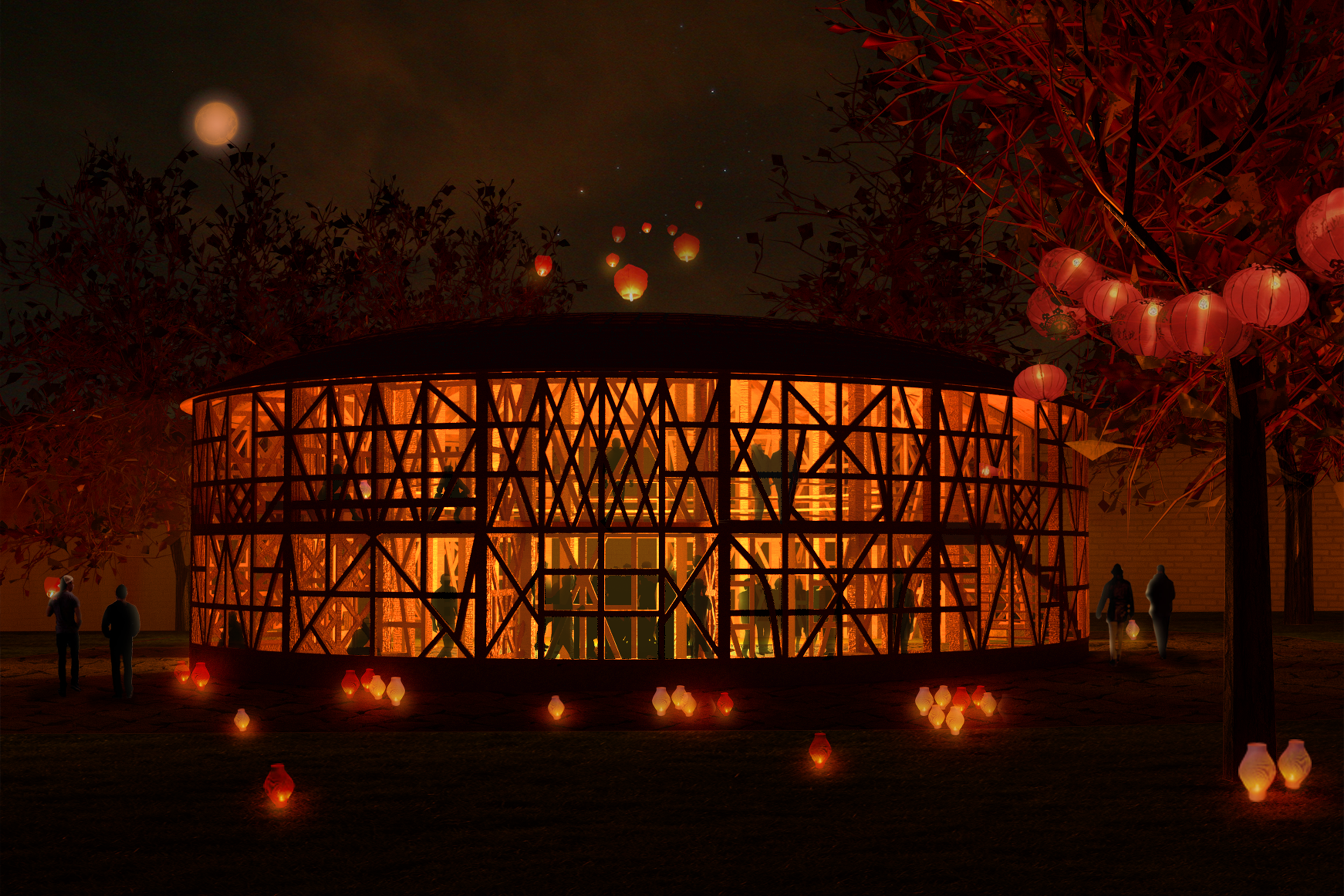 Mid Autumn Festival Night Render